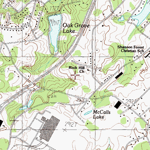 Topographic Map of Huntington Downs, SC