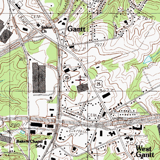 Topographic Map of Interstate Industrial Park, SC
