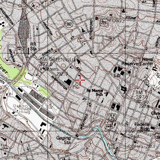 Topographic Map of John Street Primary School Number 1 (historical), SC