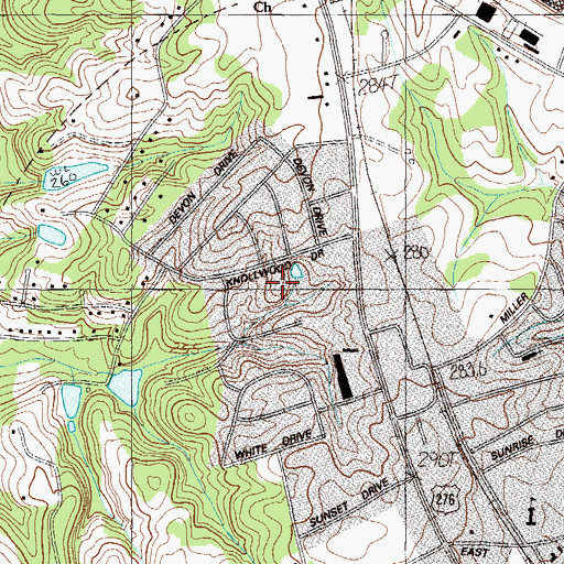 Topographic Map of Knollwood, SC