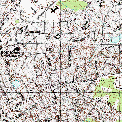 Topographic Map of Lake Forest Heights, SC