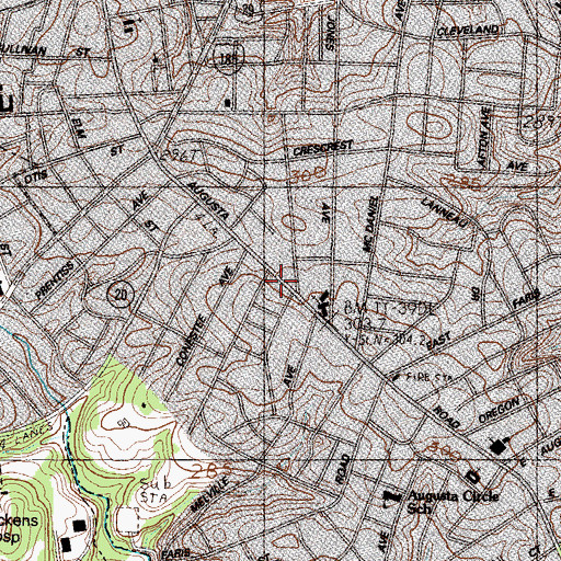 Topographic Map of Lewis Plaza Shopping Center, SC
