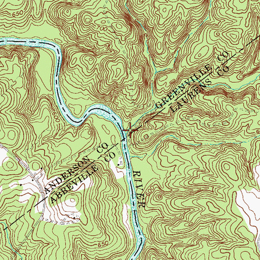 Topographic Map of Line Creek, SC