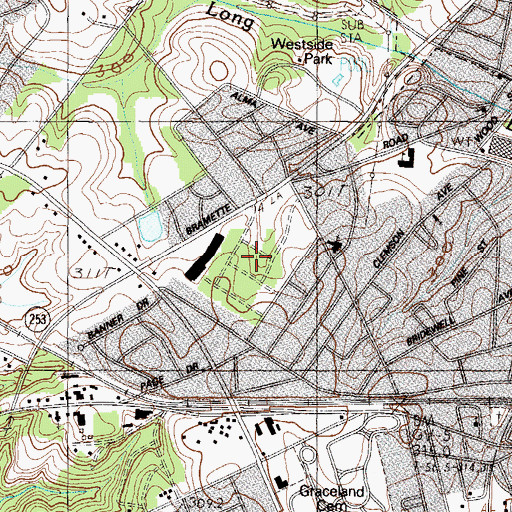 Topographic Map of Mansfield Park, SC