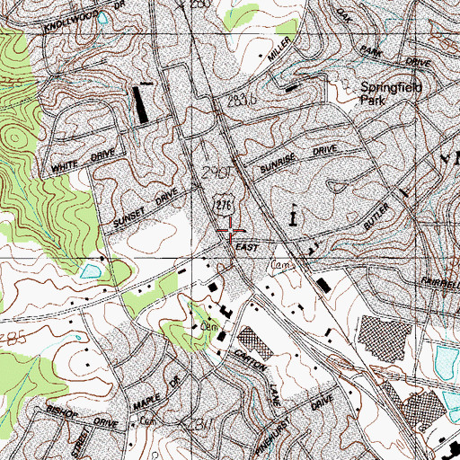 Topographic Map of Mauldin City Hall, SC