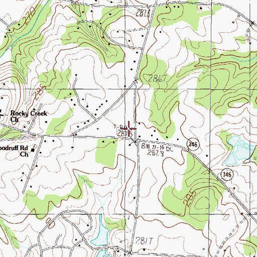 Topographic Map of Maxwell Point Shopping Center, SC