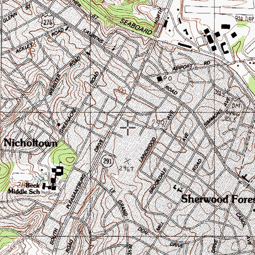Topographic Map of McAlister Square Shopping Center, SC