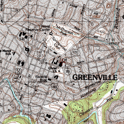 Topographic Map of Memorial Auditorium, SC