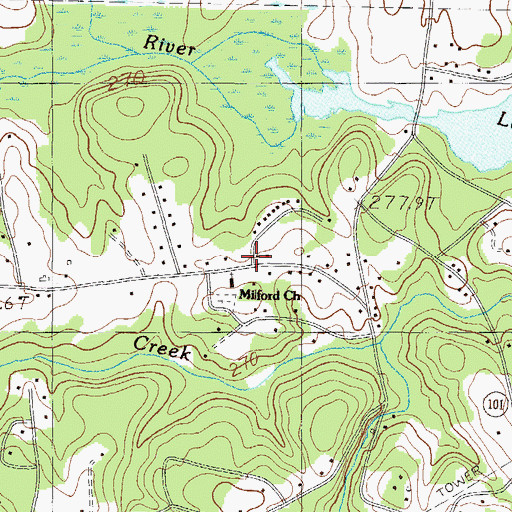 Topographic Map of Milford, SC