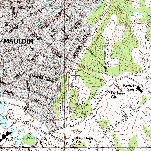 Topographic Map of Montclair, SC