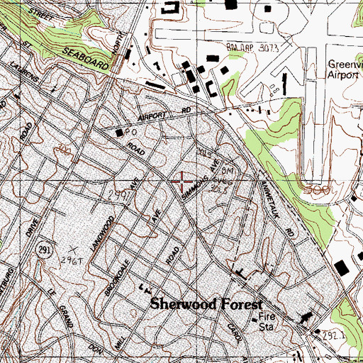 Topographic Map of Old Towne Shopping Center, SC