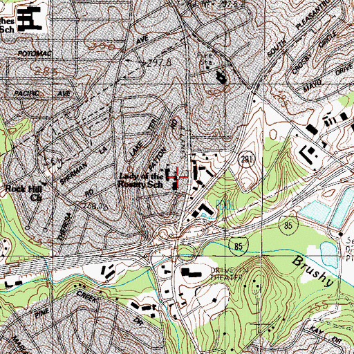 Topographic Map of Our Lady of the Rosary Catholic Church, SC