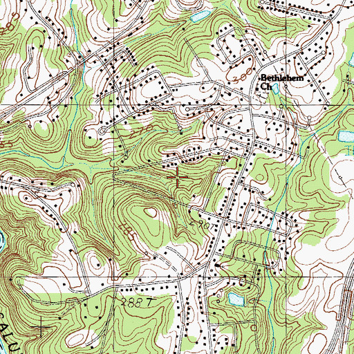 Topographic Map of Oxford Acres, SC