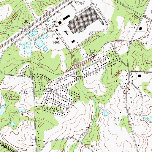 Topographic Map of Pine Forest, SC