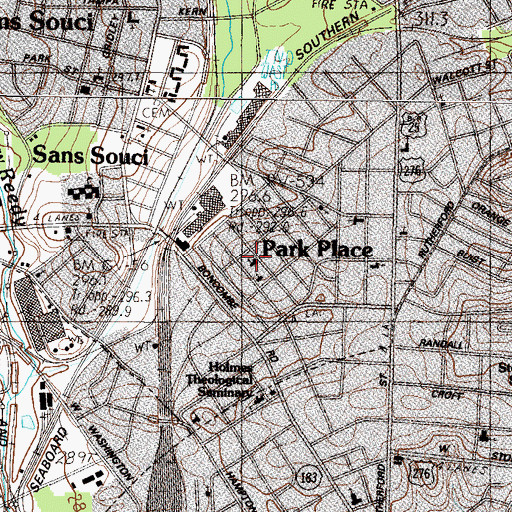 Topographic Map of Poe Baptist Church, SC