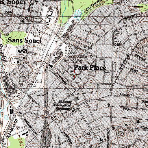 Topographic Map of Poe Methodist Church, SC