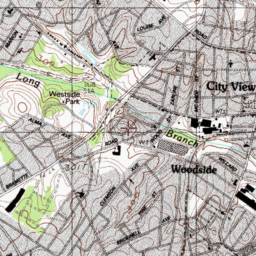 Topographic Map of Poinsett, SC