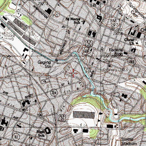 Topographic Map of Reedy River Industrial District, SC