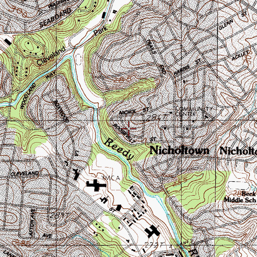 Topographic Map of Roosevelt Heights, SC