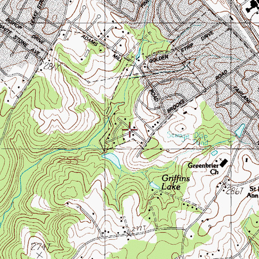 Topographic Map of Rustic Estates, SC