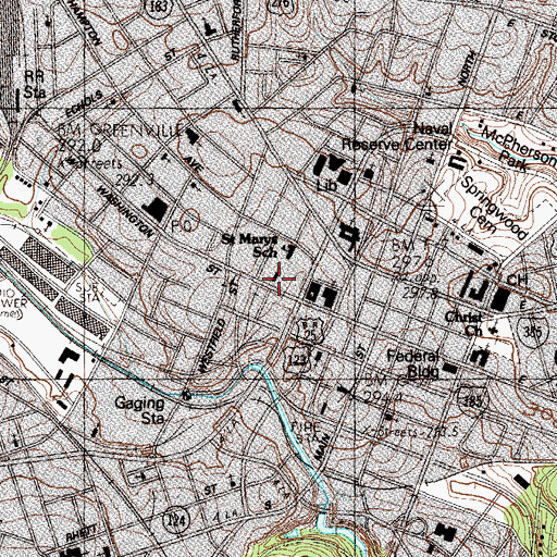 Topographic Map of Saint Marys Roman Catholic Church, SC