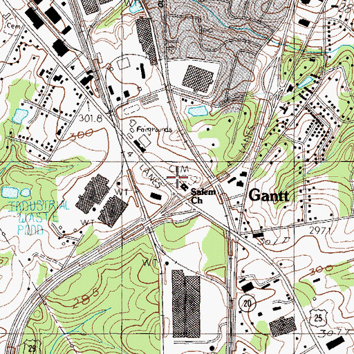 Topographic Map of Salem Cemetery, SC