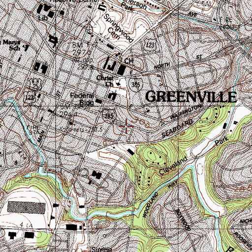 Topographic Map of Springfield Baptist Church, SC
