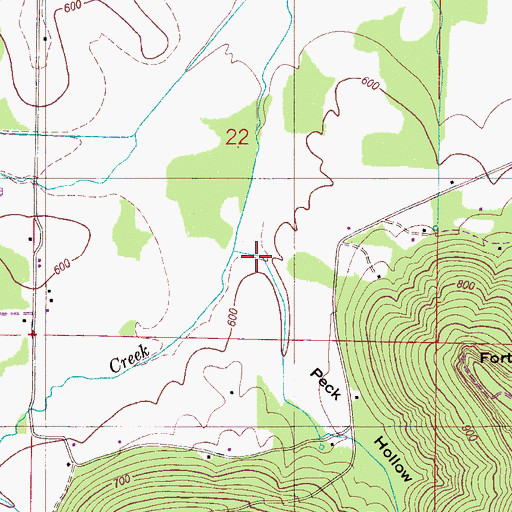 Topographic Map of Peck Hollow, AL
