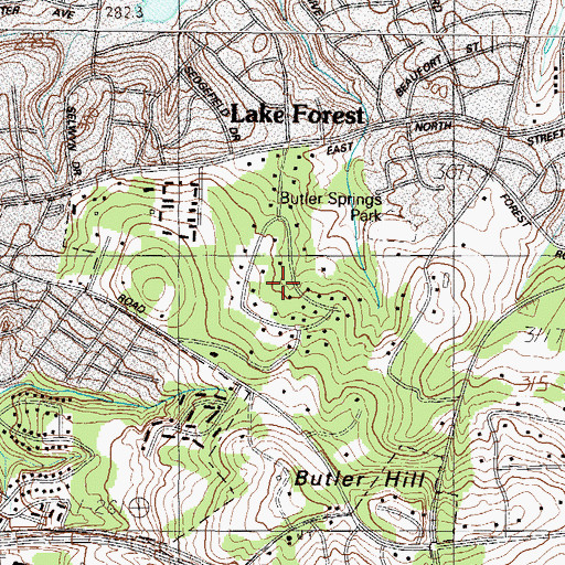Topographic Map of Timberlake, SC