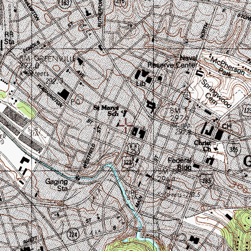Topographic Map of Textile Hall, SC