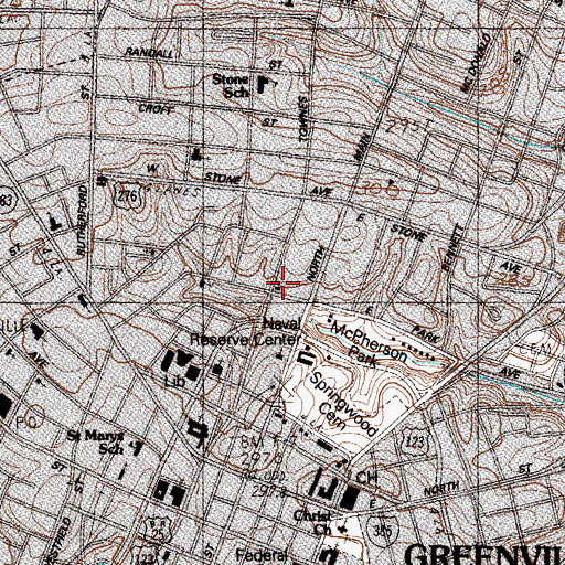 Topographic Map of Townes Street Church of God, SC