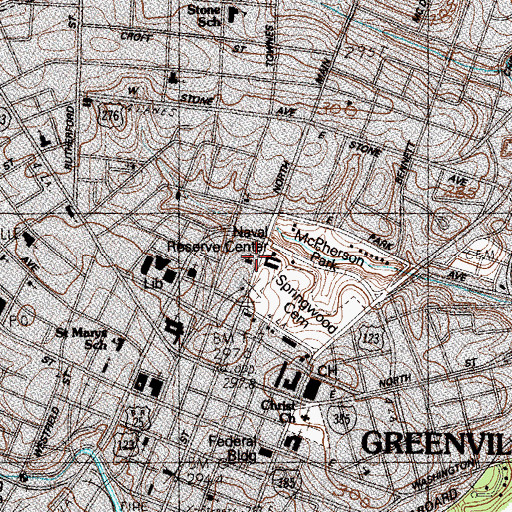 Topographic Map of Trinity Lutheran Church, SC