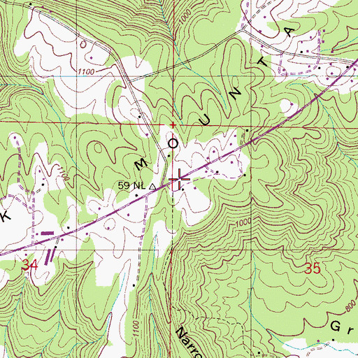 Topographic Map of Peck Mountain, AL