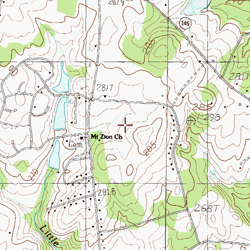Topographic Map of Wedgefield, SC