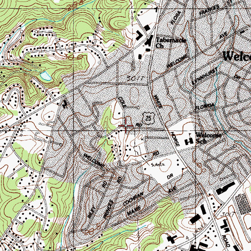 Topographic Map of Welcome Acres, SC