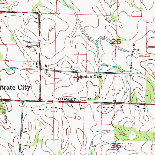 Topographic Map of Peden Cemetery, AL