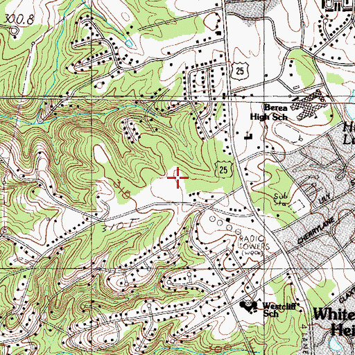 Topographic Map of White Oak Hills, SC