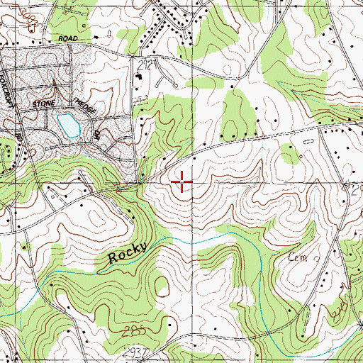 Topographic Map of Woodberry, SC