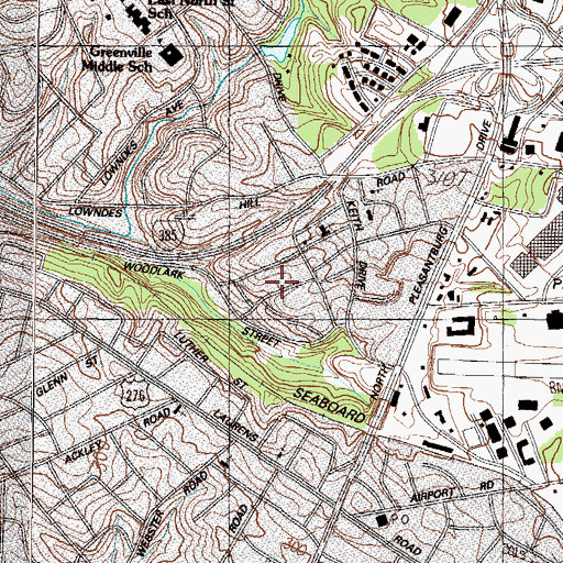 Topographic Map of Woodland Homes, SC
