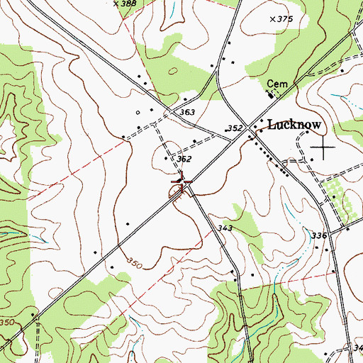 Topographic Map of Lucknow School (historical), SC