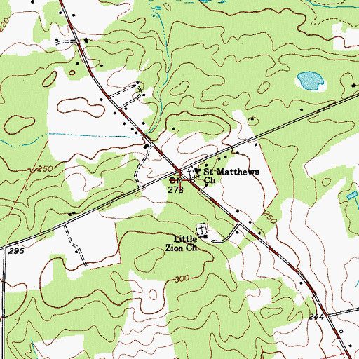 Topographic Map of Saint Mathews School (historical), SC