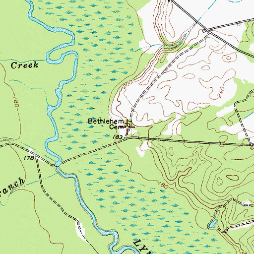 Topographic Map of Bethlehem Church (historical), SC