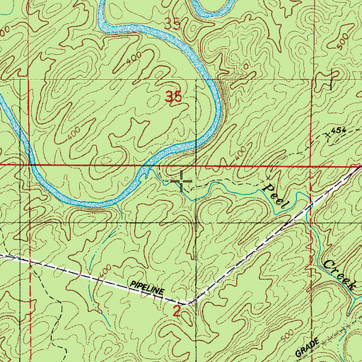 Topographic Map of Peel Creek, AL