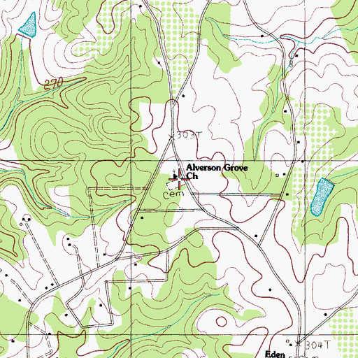 Topographic Map of Alverson Grove Church, SC