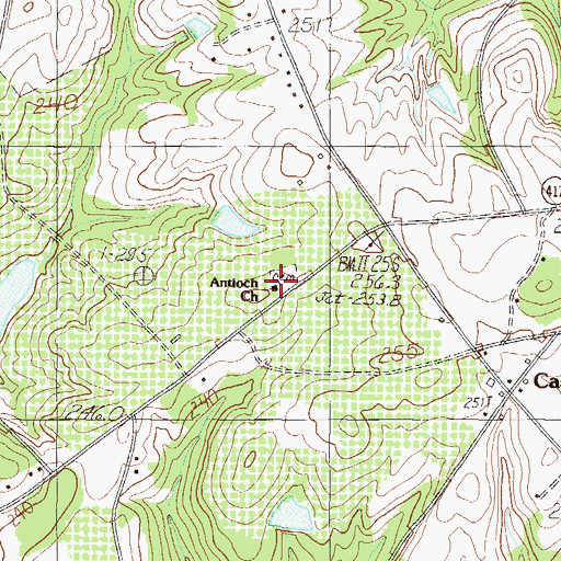 Topographic Map of Antioch Presbyterian Church, SC