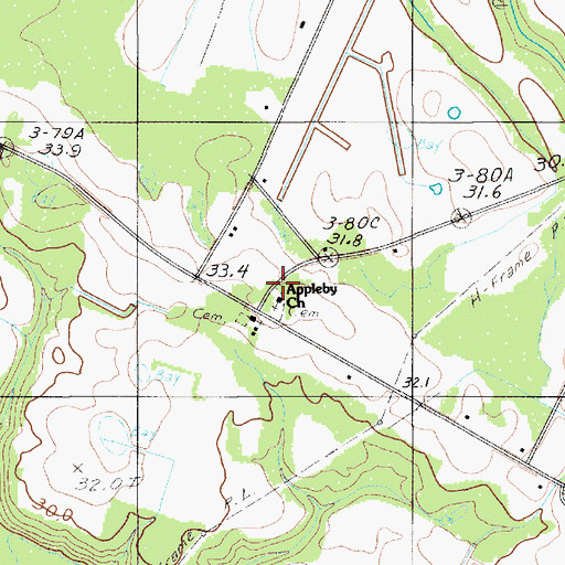 Topographic Map of Appleby Church, SC