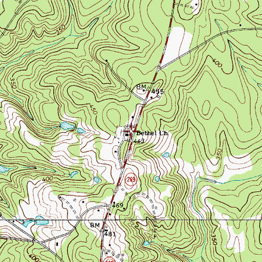 Topographic Map of Bethel Church, SC