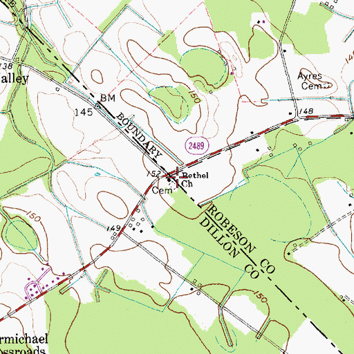 Topographic Map of Bethel Church, SC