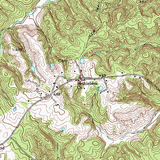 Topographic Map of Bethlehem Church, SC