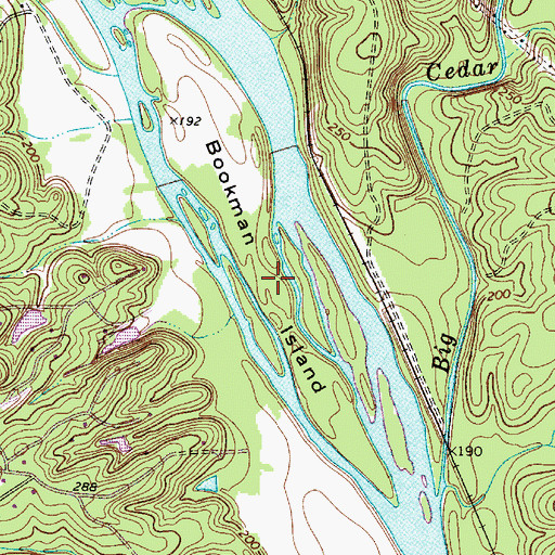 Topographic Map of Bookman Island, SC